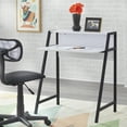 thumbnail image 1 of TMS Focus Metal Frame Kids Study Desk with Shelf, Two-Tone Black/White, 1 of 7