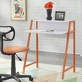 thumbnail image 1 of TMS Focus Metal Frame Kids Study Desk with Shelf, Two-Tone Orange/White, 1 of 7