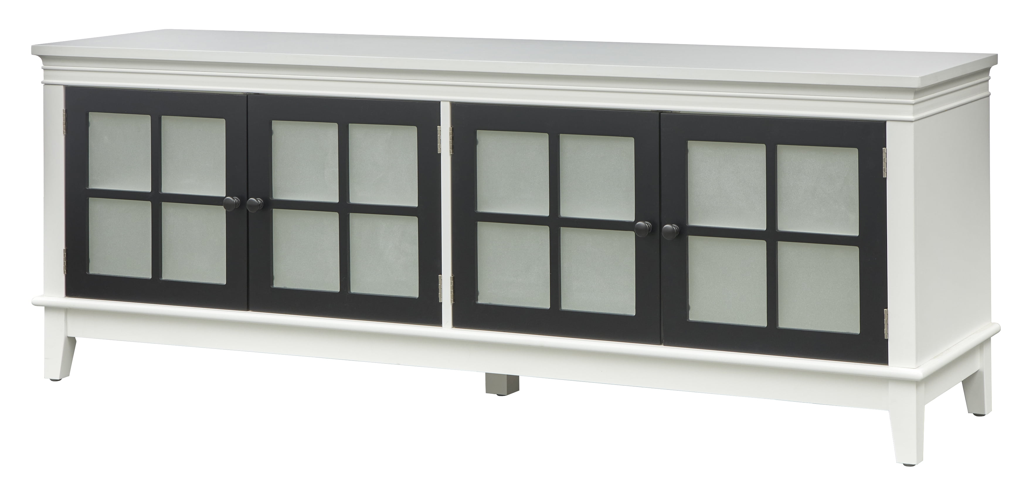 Hampshire 62" Black and White MDF TV Stand with Cabinet
