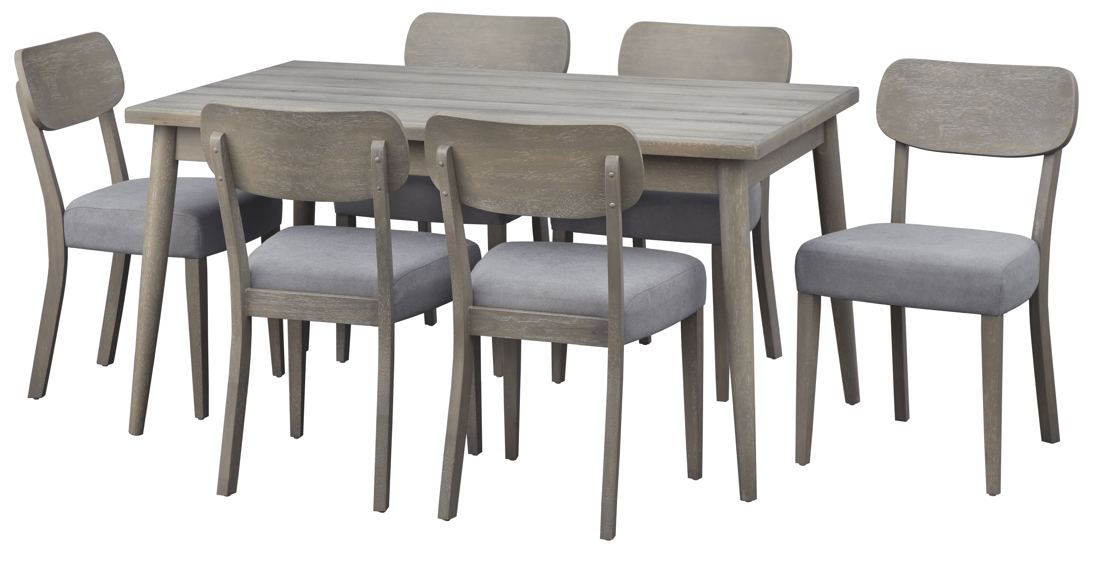 TMS Glenmore 7-Piece Modern Dining Set with Gray Chairs