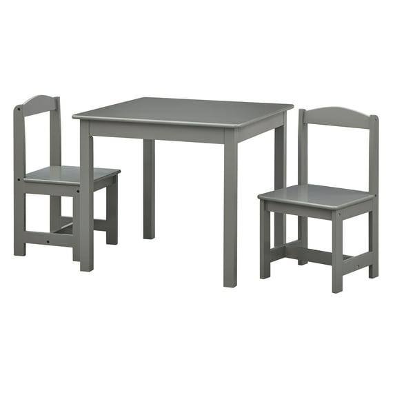 TMS Hayden 3 Piece Kids Table & Chair Set, Gray Finish
