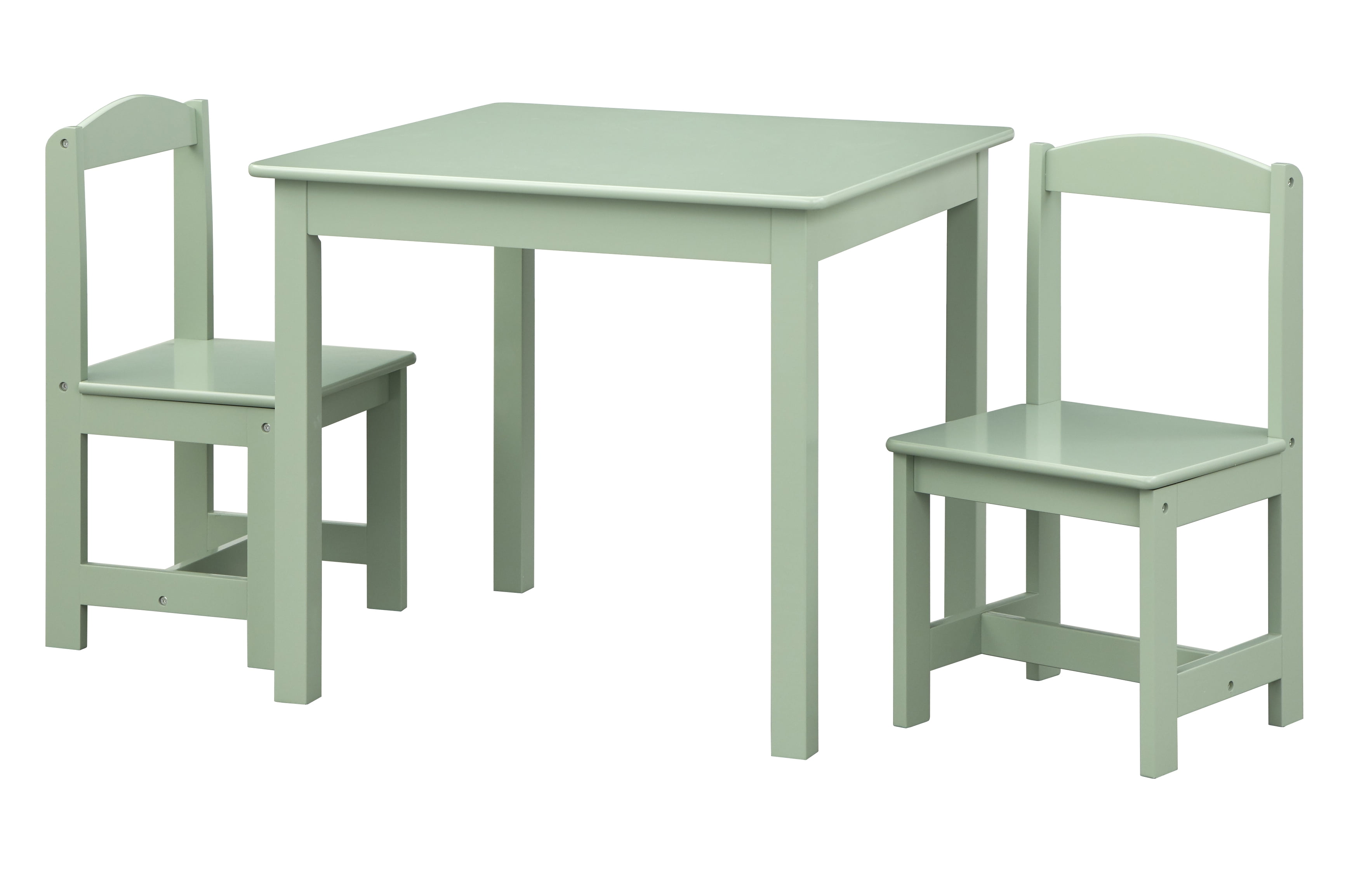 TMS Hayden Child Kids Rectangle Engineered Wood Table and 2 Chairs Set, Easy Clean, Mint Green