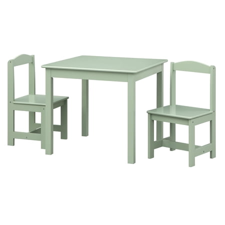 TMS Hayden Child Kids Rectangle Engineered Wood Table and 2 Chairs Set, Easy Clean, Mint Green