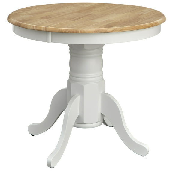 TMS Hermitage 40" Round Indoor Dining Table, Natural/White