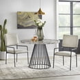 thumbnail image 1 of TMS Indra 3-Piece Indoor Dining Set, Includes Round Table and Chairs, Black/Cream Faux Marble, 1 of 5