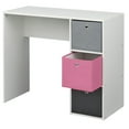 thumbnail image 1 of TMS Kids Desk with Three Fabric Foldable Storage Bins, Black/Gray/Pink, 1 of 6
