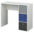 thumbnail image 1 of TMS Kids Study Desk with Three Foldable Wood Fabric Storage Bins, White/Blue/Black/Gray, 1 of 6