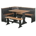 thumbnail image 1 of TMS Knox 3-Piece Corner Reversible Indoor Dining Breakfast Nook with Storage, Includes Nook, Table and Bench, Black/Walnut, 1 of 9