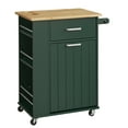 thumbnail image 1 of TMS Lima 3-Tier Rolling Kitchen Storage Cart with Spice Rack, Towel Bar, and Pull-Out Trash Bin Door, Dark Hunter Green, 1 of 16
