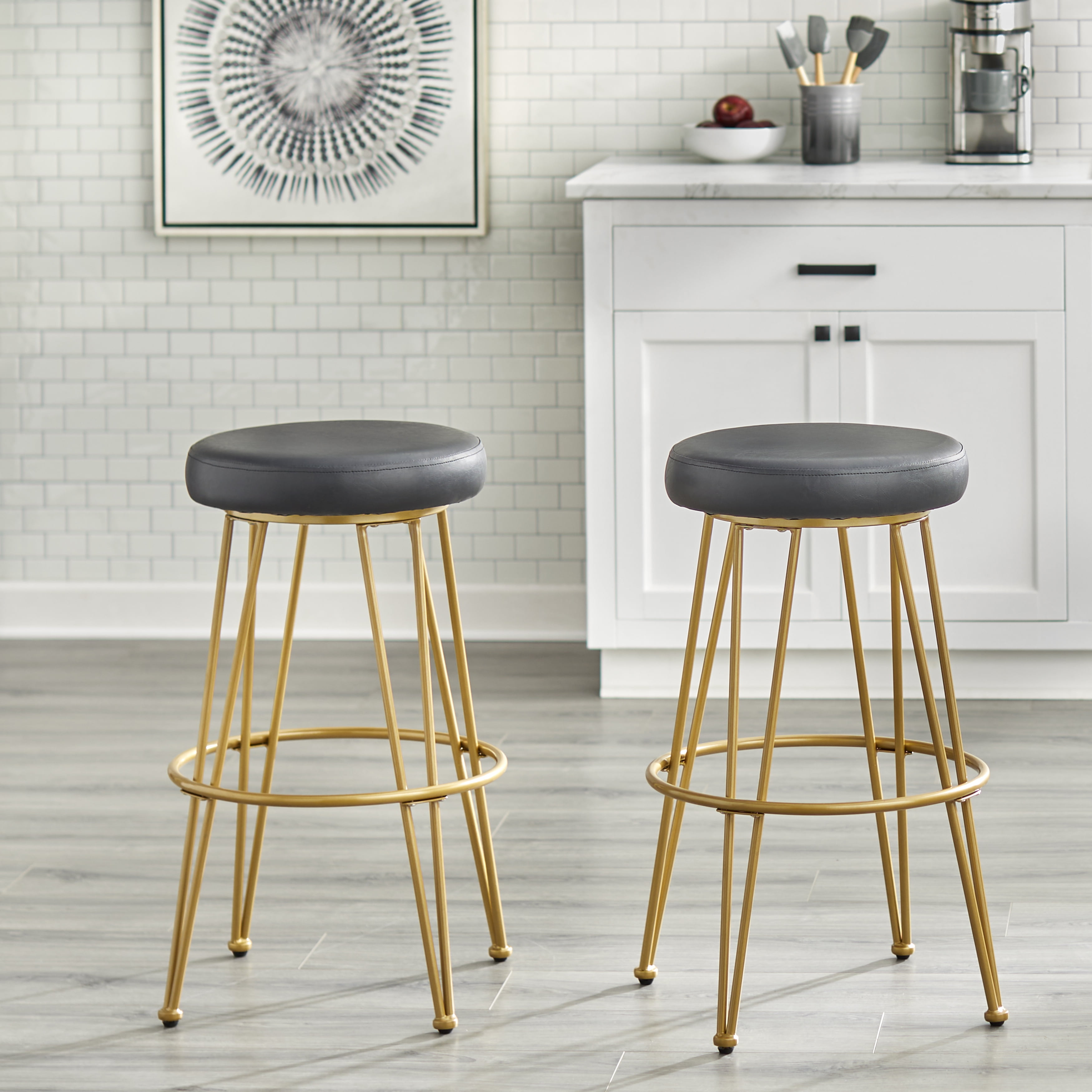 Gold metal bar stools store with backs