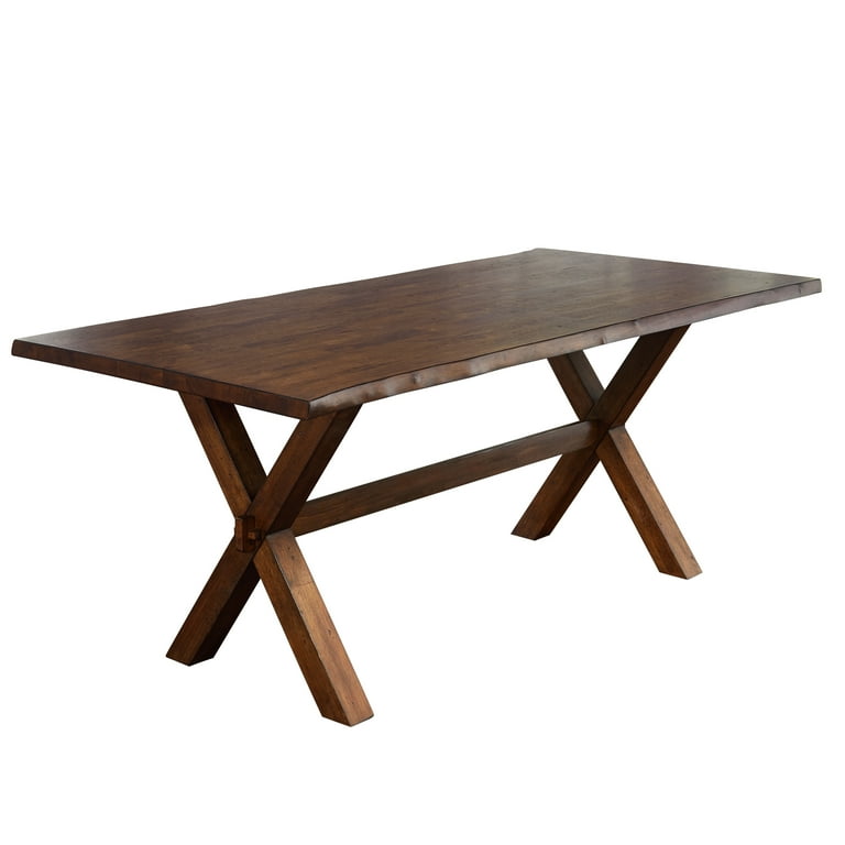 TMS Mandeville 61 Inches Live Edge Indoor Dining Table with X