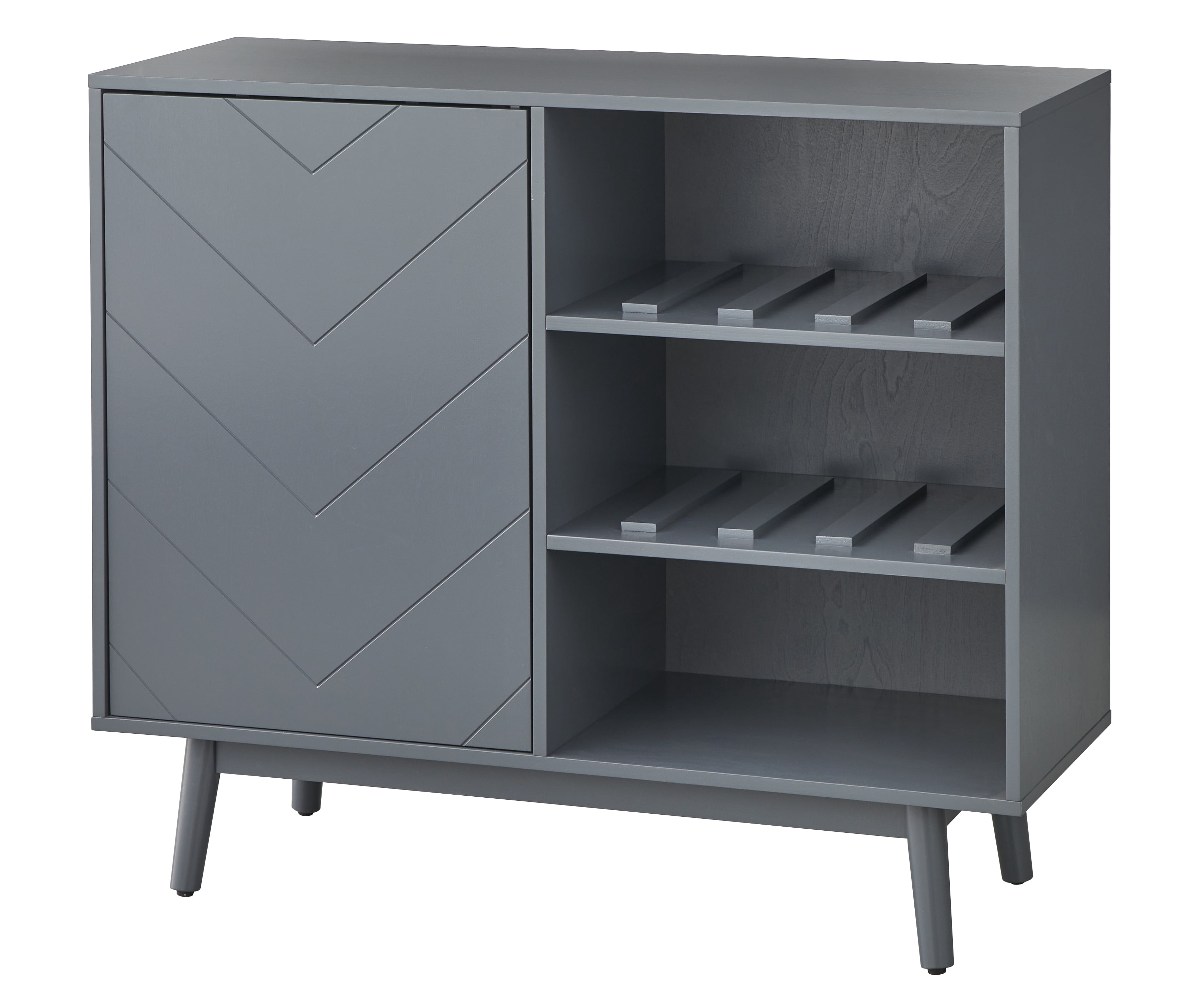 TMS Marcelo Mid-Century Wine Buffet, Charcoal Gray