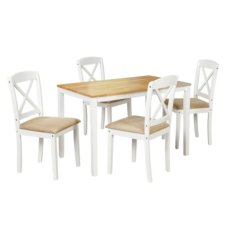 TMS Mason 5-Piece Dining Set - Rubberwood Construction - Walmart.com