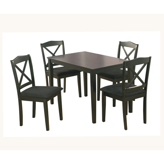 TMS Mason 5-Piece Cross Back Indoor Dining Set, Includes Table and Chairs, Black