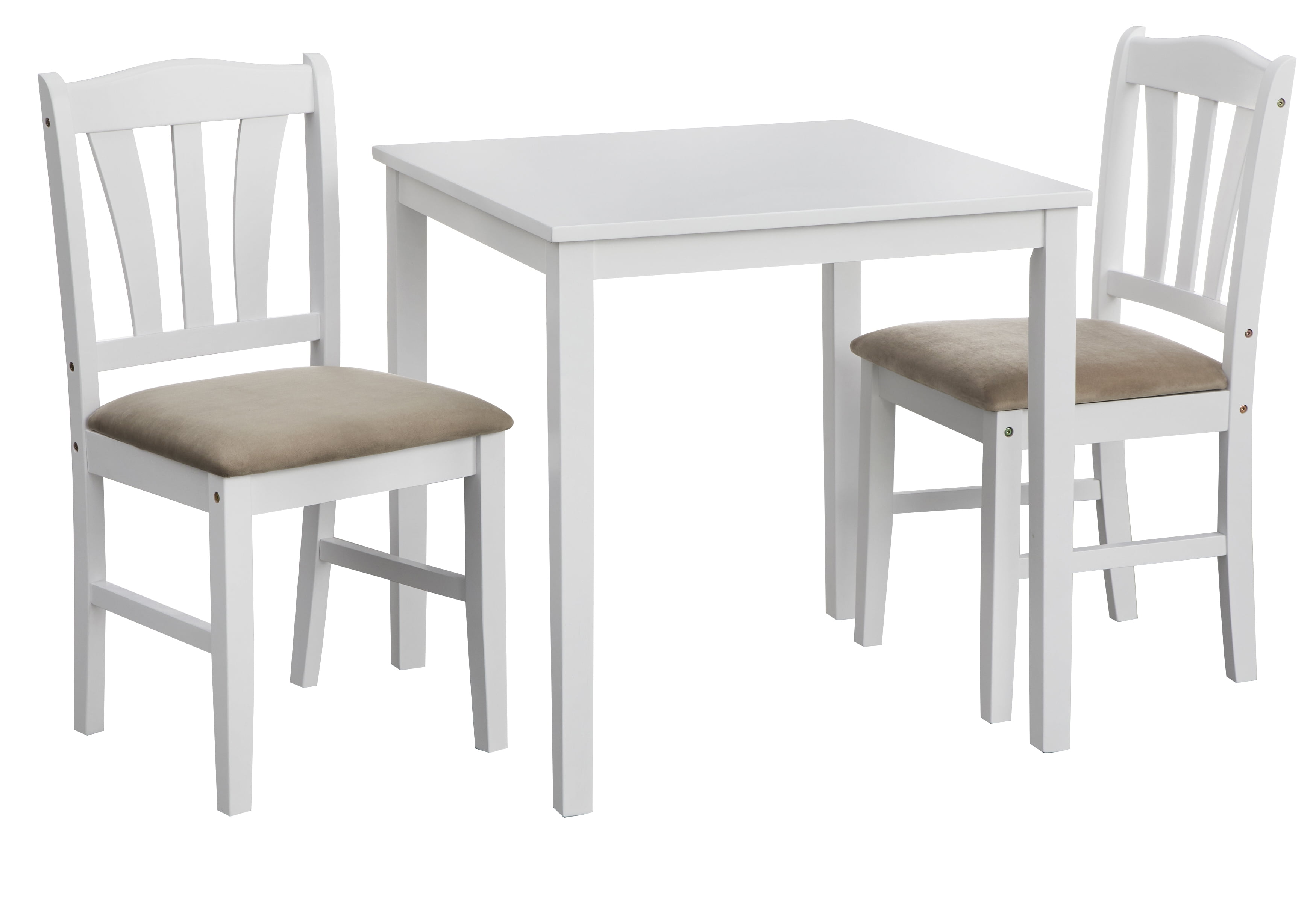 TMS Metropolitan 3 -Piece Durable Wood Farmhouse Dining Set with Table and Chairs, White