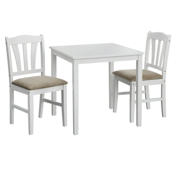 TMS Metropolitan 3 -Piece Durable Wood Farmhouse Dining Set with Table and Chairs, White
