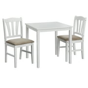 TARGET MARKETING SYSTEMS TMS Metropolitan 3-Piece Indoor Wood Dining Set with Table and Chairs, White/Beige