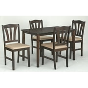 TARGET MARKETING SYSTEMS TMS Metropolitan 5-Piece Wood Farmhouse Upholsered Dining Set with Table and Chairs, Black