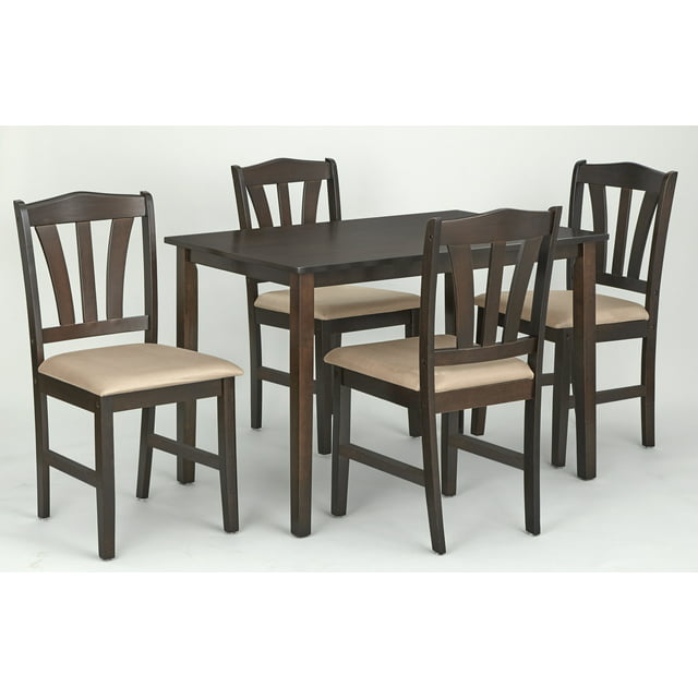 TMS Metropolitan 5-Piece Indoor Wood Dining Set with Table and Chairs, Espresso