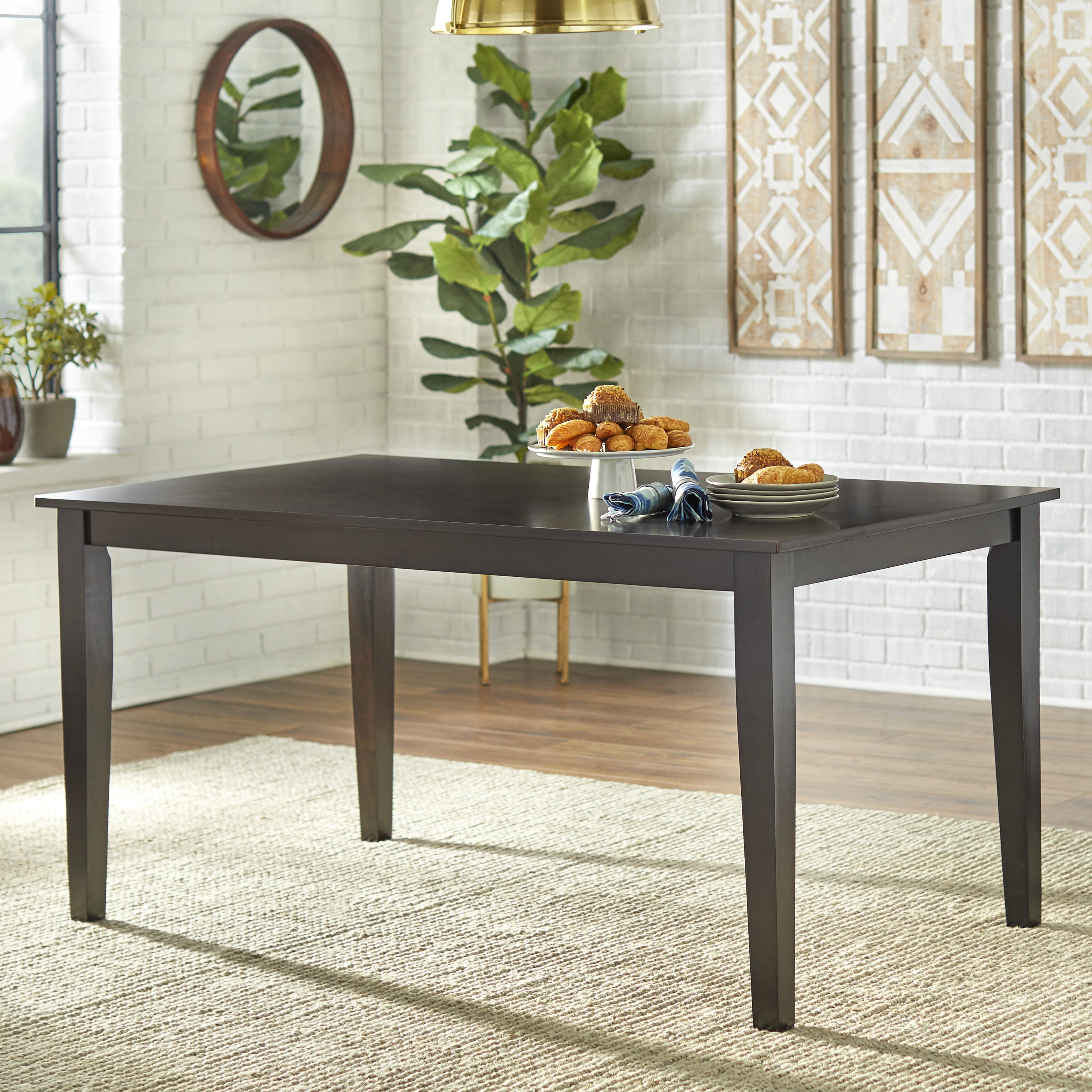 Espresso Brown 62" Contemporary Wood Dining Table