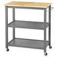 thumbnail image 1 of TMS Mylah 2-Tier Butcher Block Rolling Kitchen Storage Cart with Towel Rack, Charcoal Gray, 1 of 6