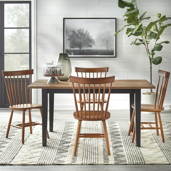 TMS Nashville 5-piece Farmhouse Dining Set, Driftwood and Walnut