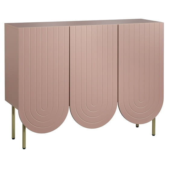 TMS Pavlina Scalloped 3 Door Sideboard, Pink