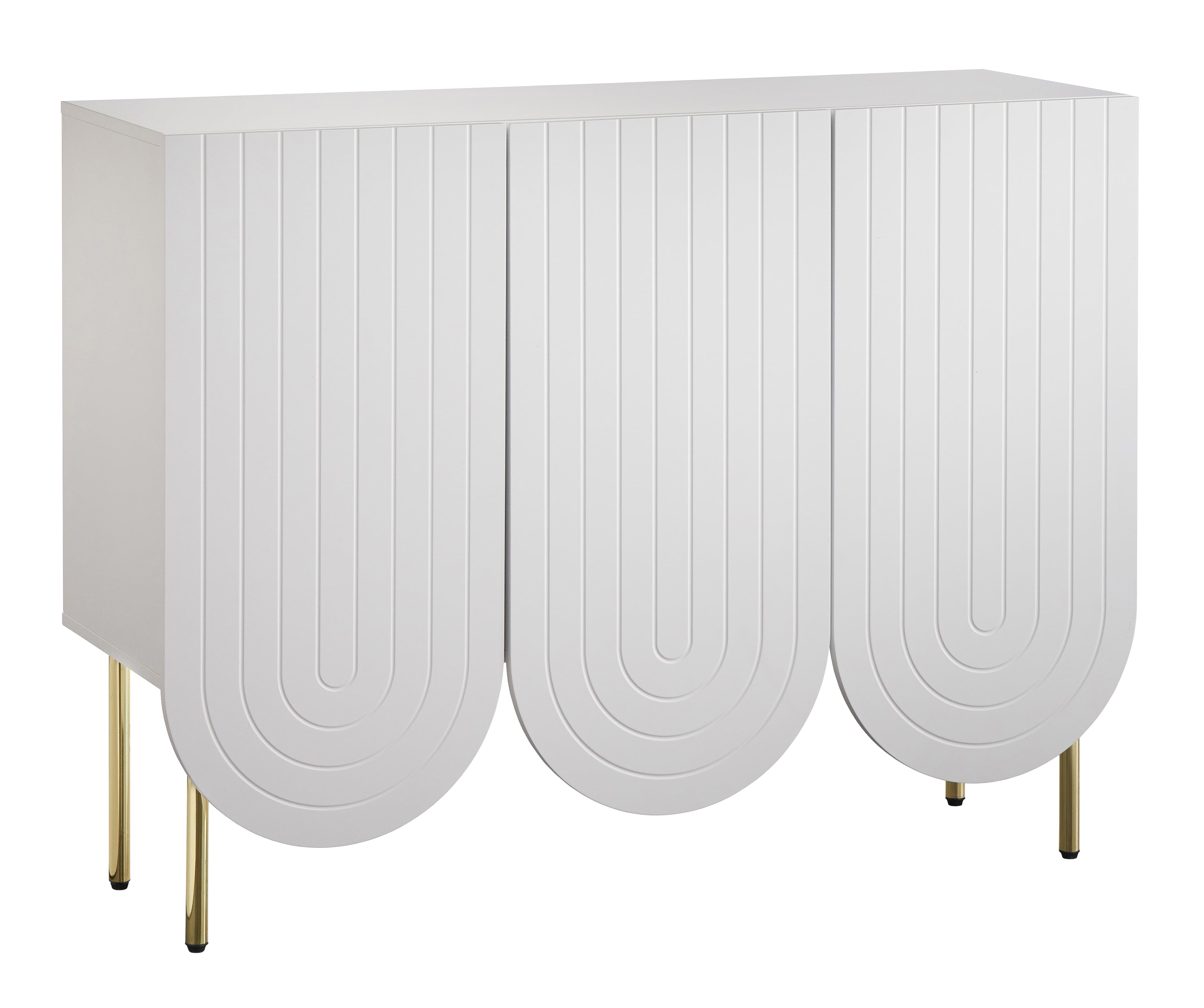 TMS Pavlina Scalloped 3 Door Sideboard, White