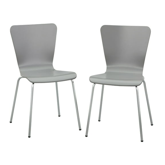 TMS Pisa Indoor Bentwood Dining Chair, Set of 2, Charcoal Gray