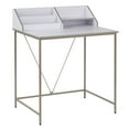 thumbnail image 1 of TMS Quincy Contemporary Kids Writing Desk with Hutch, Gray/White, 1 of 6