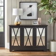 thumbnail image 1 of TMS Reflections Transitional 52” Wide Dining Room Sideboard Buffet with Mirrored Doors, 35.4” High, Black Finish, 1 of 7