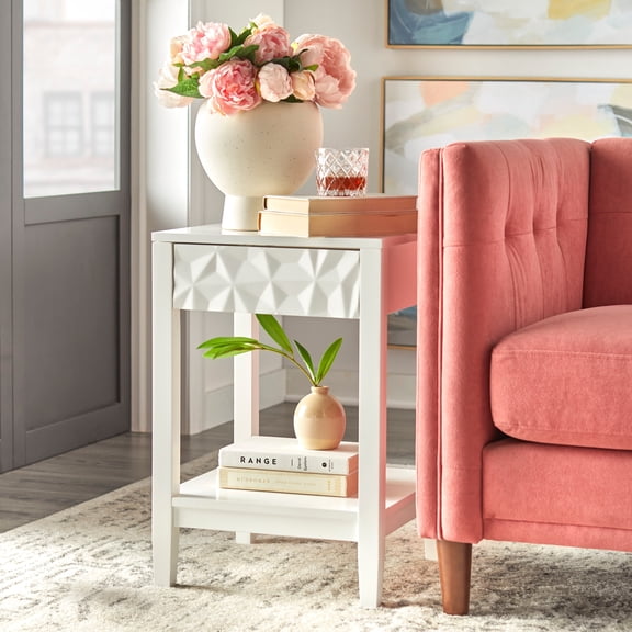 TMS Reggio End Table, White