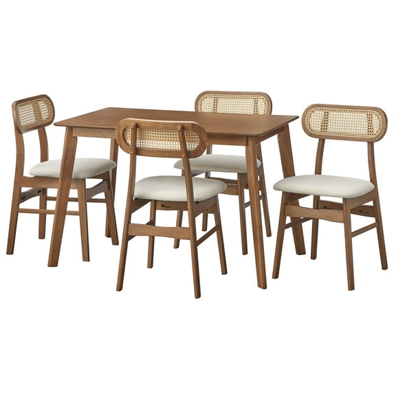 TMS Rika 5-Piece Indoor Mid Centry Dining Set
