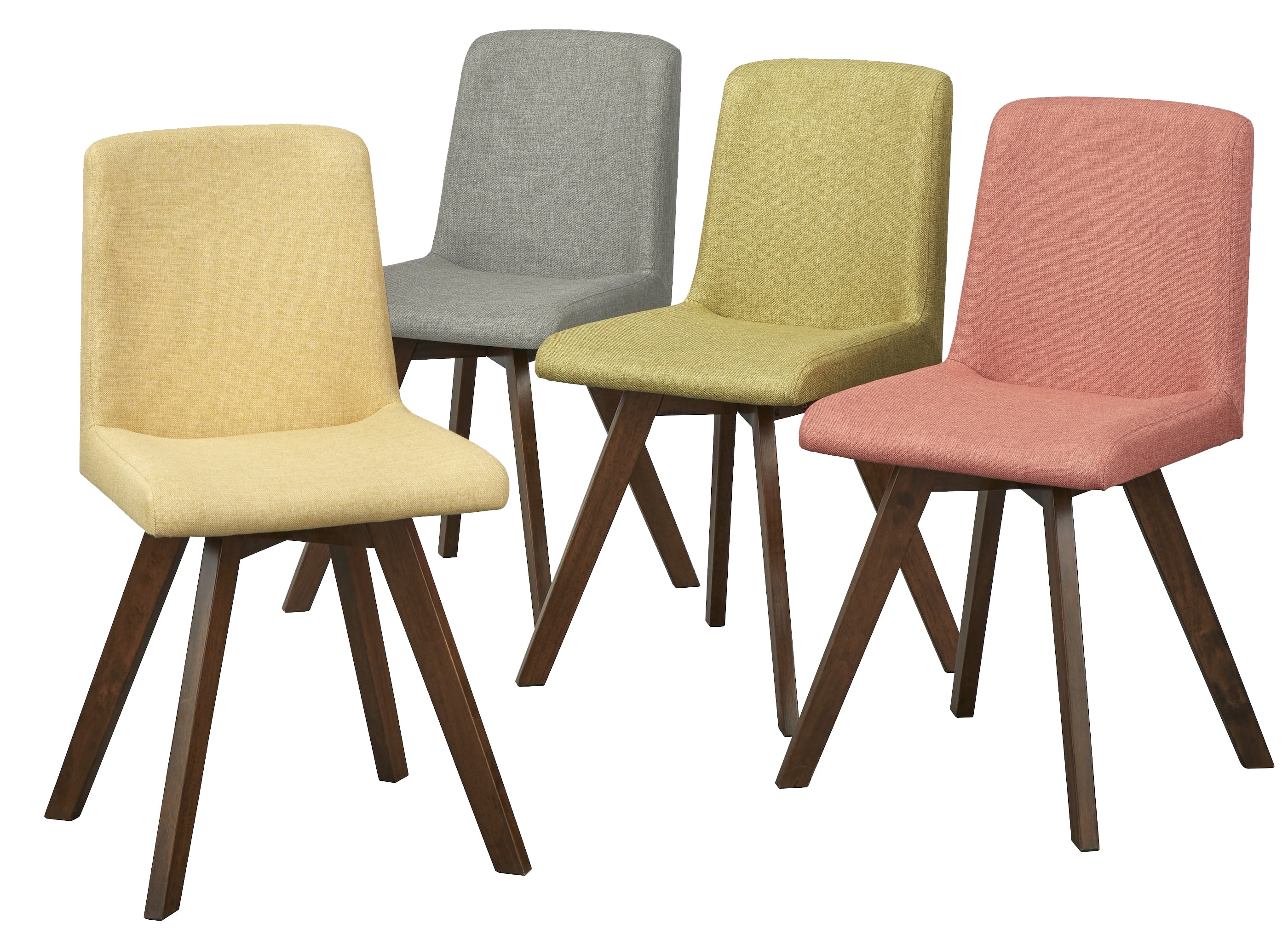 TMS Rochelle Indoor Dining Chairs, Set of 4, Walnut/Multi-color