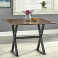 thumbnail image 1 of TMS Rustic Extendable Rectangular Dining Table, Walnut and Black Finish, 1 of 5