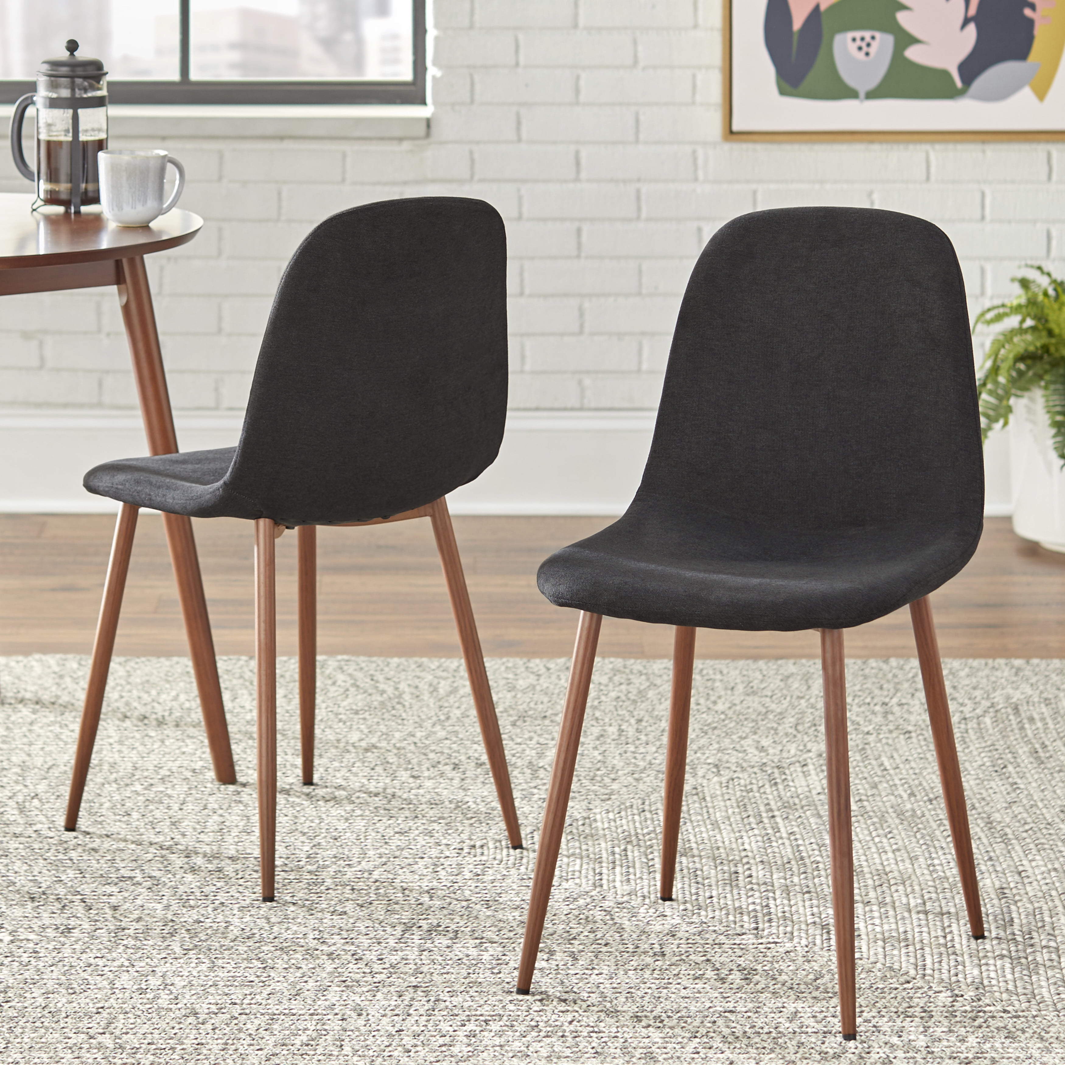 TMS Sasha Indoor Dining Chair, Set of 2, Black