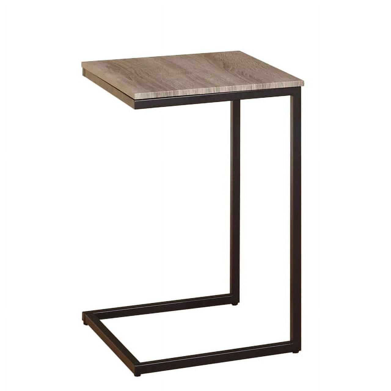 TMS Seneca Indoor Accent C-Table with Metal Frame, 24" Tall, Gray/Black