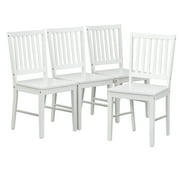 TMS Shaker Slat-Back Dining Wood Chair, Set of 4, White