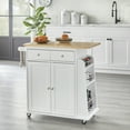 thumbnail image 1 of TMS Sonoma Buther Block Rolling Kitchen Cart with Adjustable Shelves, Drawer, Towel Rack, and Spice Rack, White, 1 of 5