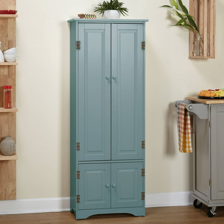 TMS Tall Pantry Storage Cabinet Blue Walmart