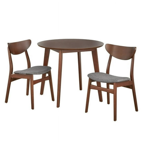 TMS Tania 3-Piece Dining Set, Walnut/Dark Gray