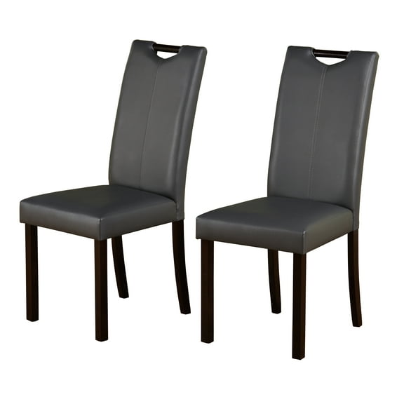 TMS Tilo Indoor Dining Chair, Set of 2, Gray Faux Leather