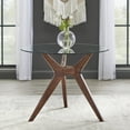 thumbnail image 1 of TMS Trita 38" Round Indoor Dining Table with Glass Top, Walnut, 1 of 9