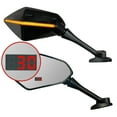 thumbnail image 1 of TMS Universal Headup Integrated Motorcycle Mirrors Rear View Side 10mm with GPS LED Speedometer Display and Turn Signal Compatible with Street Dirt Bike US PATENT NO. US9,372,344B2, 1 of 5