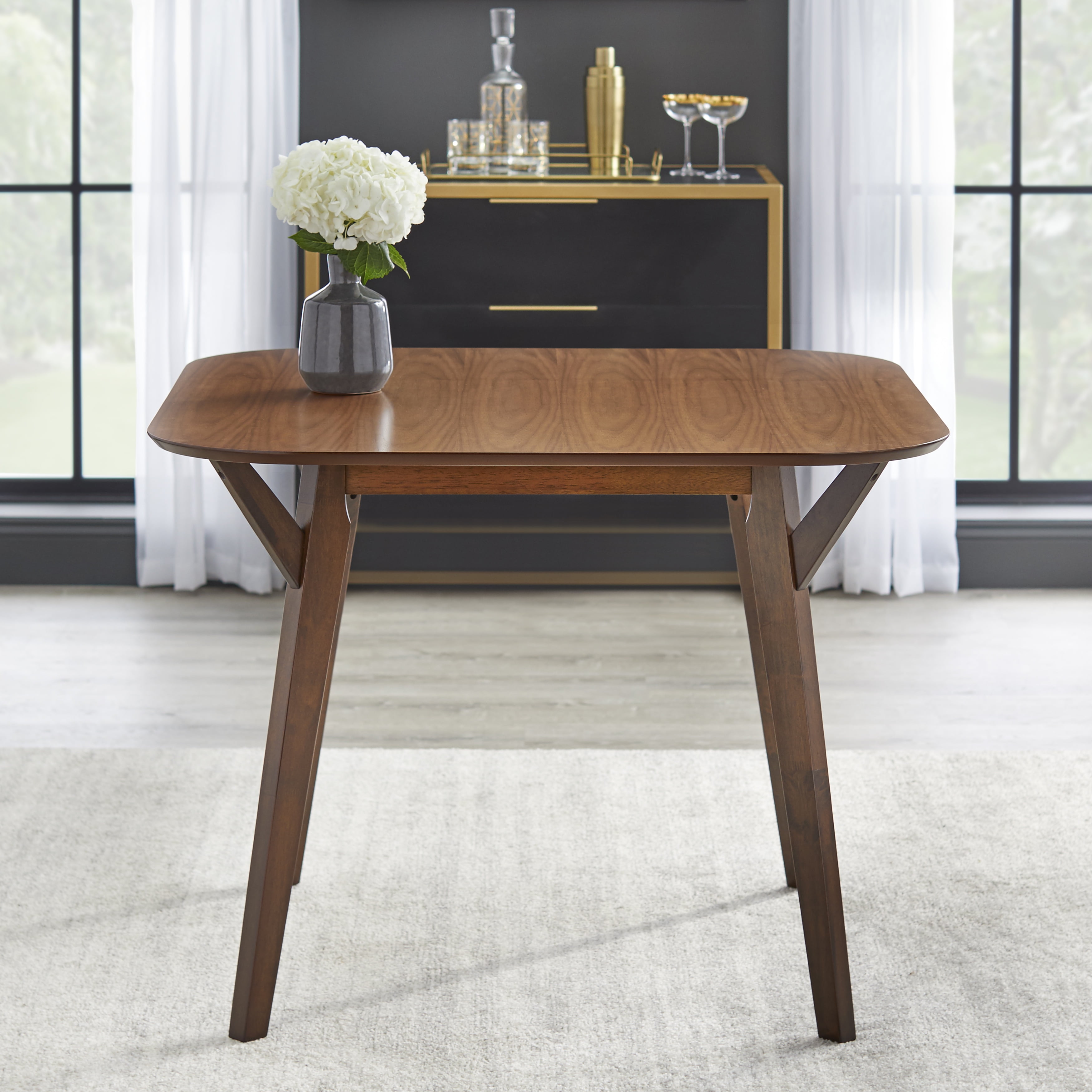 TMS Vance Square 39.3 in x 39.3 in x 30 in MDF Dining Table, Seats 4, Walnut