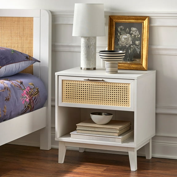 TMS Watson Single Drawer Nightstand, White