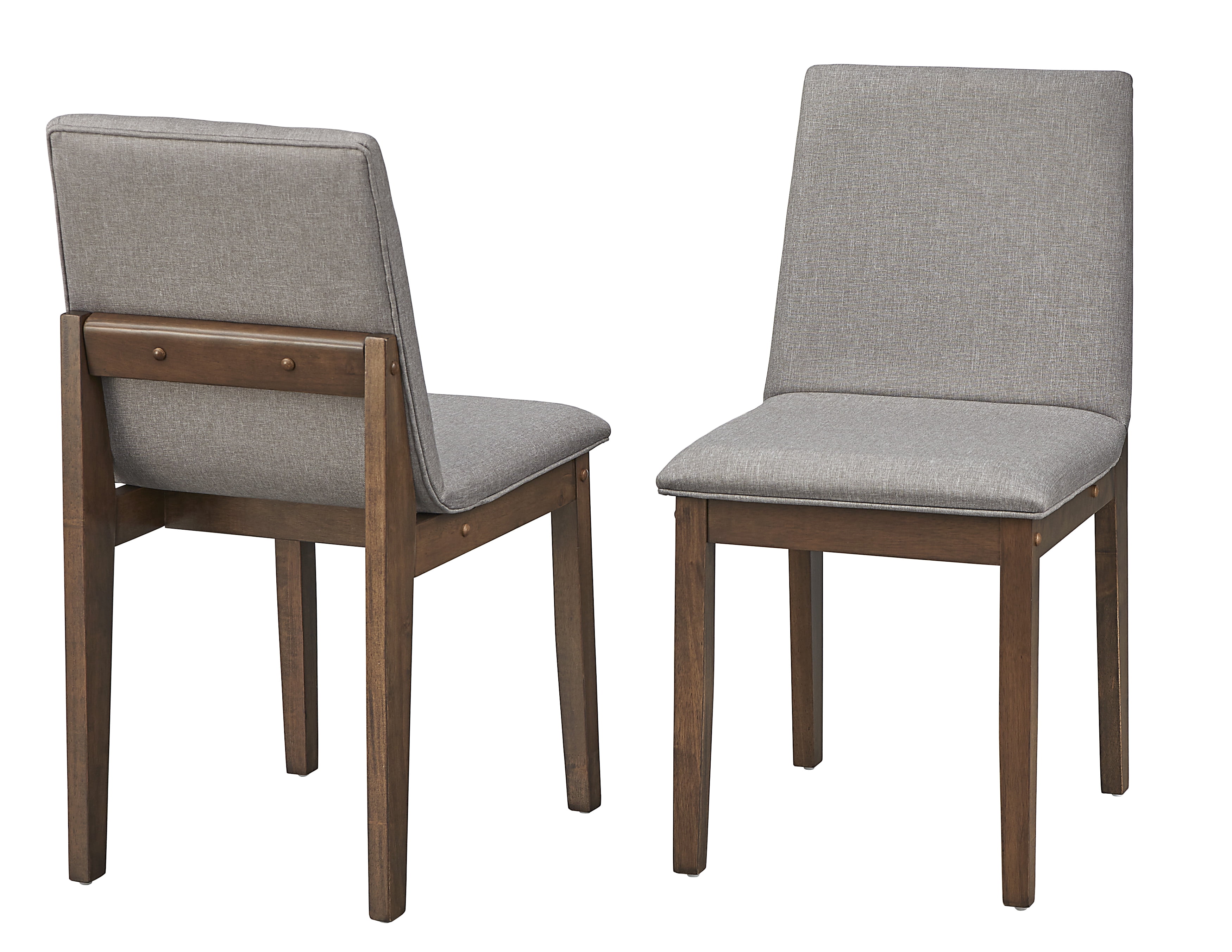 TMS Winslow Mid-Century Dining Room Chair, Set of 2, Light Gray/Walnut