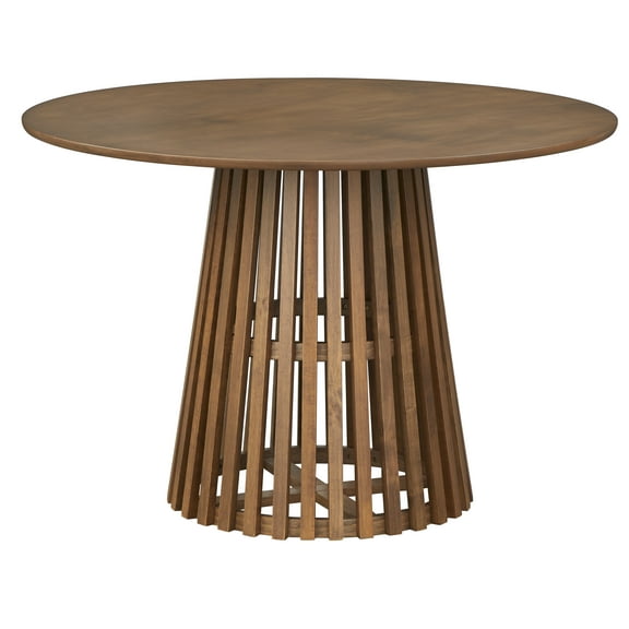 TMS Winslow Round Indoor Wood Dining Table, Walnut