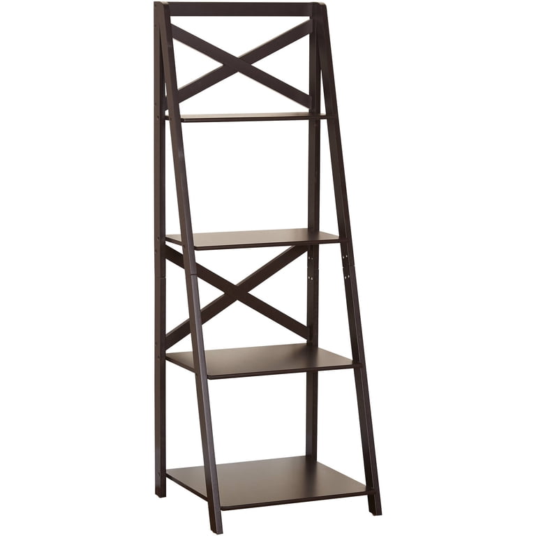 TMS X 4 - Tier Shelf, Ladder Bookcase, Espresso - Walmart.com