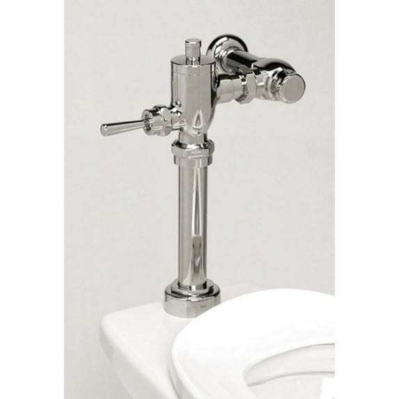 TMT1LN32#CP 1.28 GPF Non-Hold Open High Efficiency Toilet Flushometer with Valve, Right/Left Rough, 1-1/2" Vacuum Breaker, and 1" Angle Stop Set, Polished Chrome